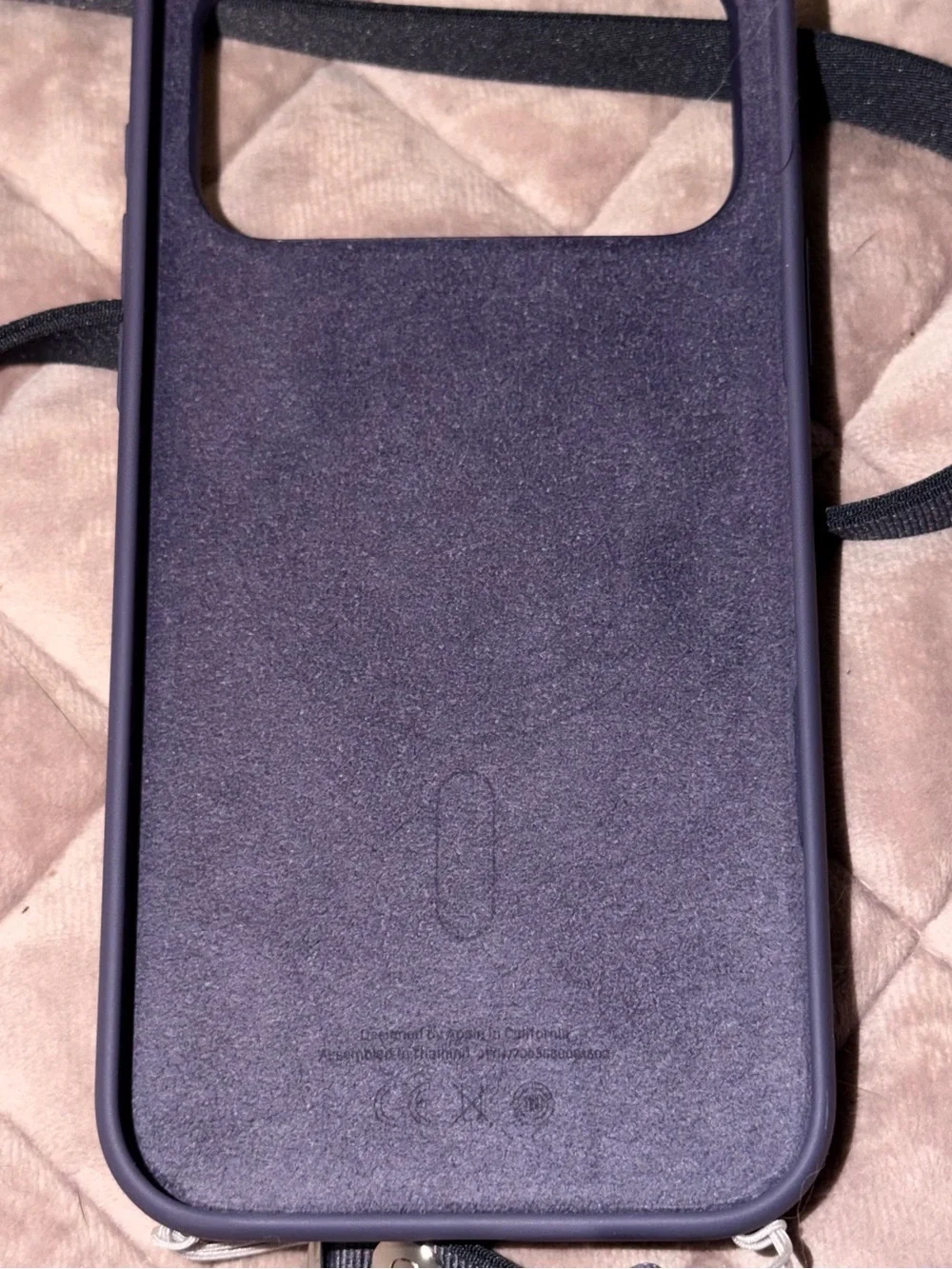 Apple iPhone 17 Pro Max Silicone Phone Case with Crossbody Strap - Deep Purple